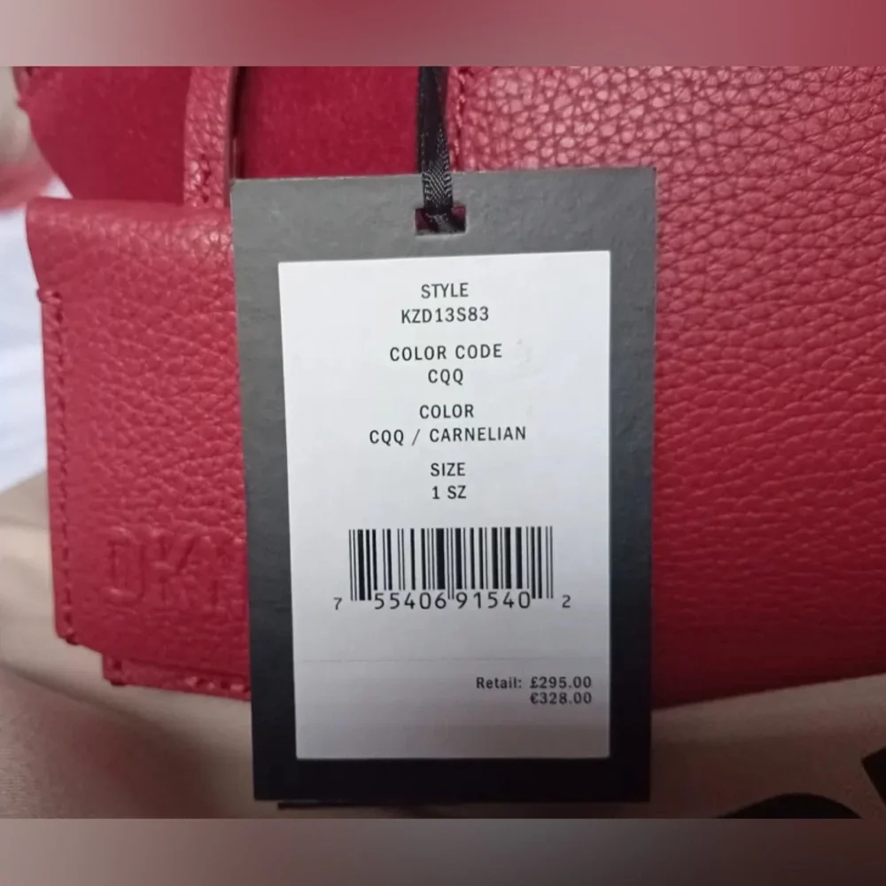 DKNY Carnelian Red Leather‎ Suede Satchel Crossbody Bag KZD13S83 New